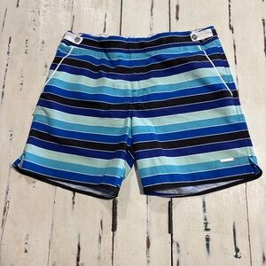 NWT Parke & Ronen 6” Catalonia Print Stretch Swim Short Sz 32